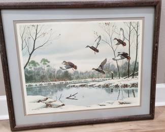 FRAMED DUCK PRINT BY WM. REDD TAYLOR '74