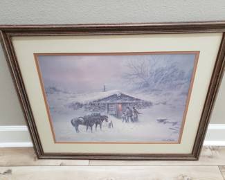 FRAMED PRINT "SO GLAD YOU'RE HOME" BY CARL J SMITH 275/1000 1974