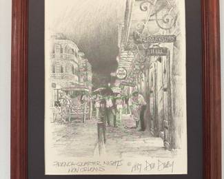"French Quarter Nights New Orleans" Original Signed Don Dowey 1987