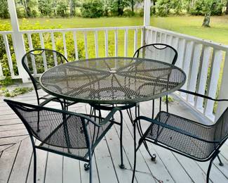 Wrought Iron Patio Set with 4 Chairs
