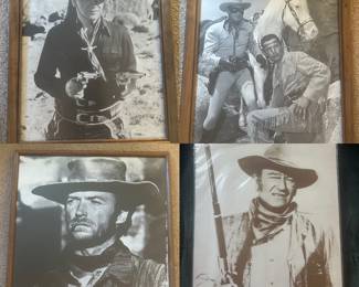 Vintage Photos of Lone Ranger and Tonto,Vintage Hopalong Cassidey Framed Photo, John Wayner Vintage photo, Clint Eastwood Vintage framed Photo as "Hogan" in Two Mules for Sister Sara