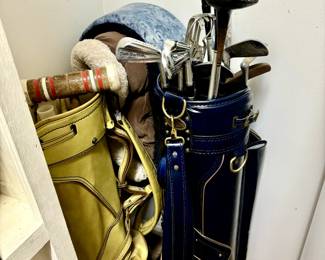 Vintage Golf Clubs and Vintage Croquet set
