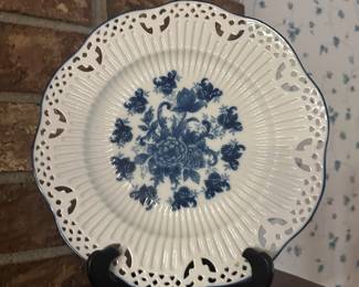 Blue and White Pierced plate