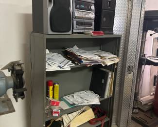 Boom Box, Metal Shelving, Cords, Wire line and more