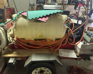 US General Mini Trailer Model 90153 with 12' Wheels Model 90153 Carrying the fertilizer Tank and dispenser system