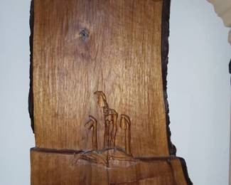 Wood carved wall hanging 
