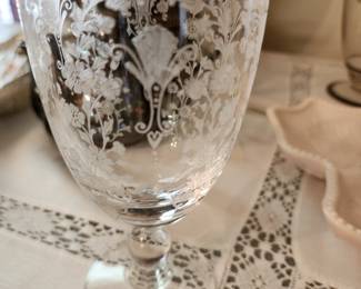 Close up of the Duncan and Miller glasses