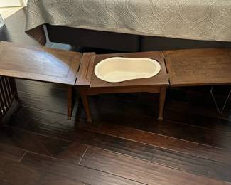 Circa 1920's French cane seated chamber pot