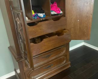 Interior of armoire.