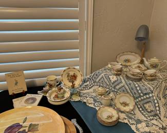 Sweet Peter Rabbit items and dishware.
