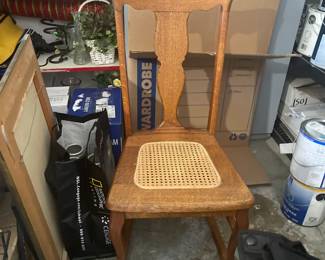 Cane seated chair.