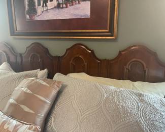 King headboard that matches triple dresser.