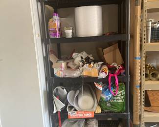 Garage shelves, vintage board games