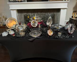 Silver plate serving ware of all sorts