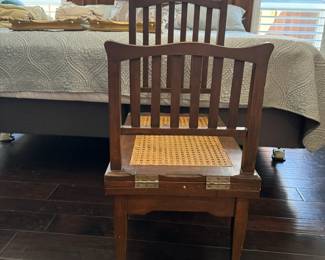 Circa 1920's French cane seated chamber pot
