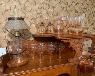 Pink depression glass