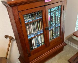Antique leaded glass cabinet