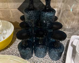 Lenox vintage blue stemware