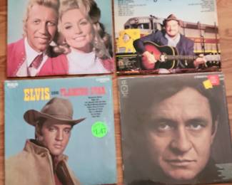 Elvis , Johnny Cash, Boxcar Willie and Porter Wagner/ Dolly Parton albums