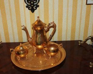 Gold plated tea set