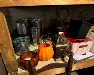 Metal containers at South Hadley Estate Sale in Massachusetts MA