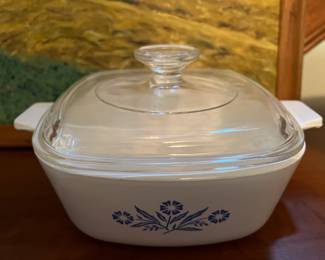 PYREX Cornflower Blue Pyroceram with lid