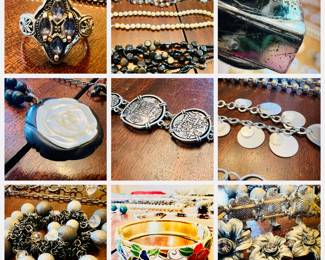 Large Collection of costume jewelry featuring necklaces, bracelets, rings and earrings at our Estate Sale in South Hadley Massachusetts this Sunday, July 14!