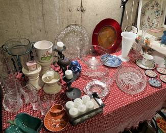 Glassware, Milk glass hobnail vase, vintage decor, more