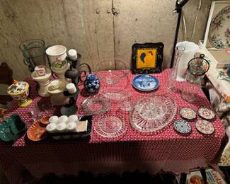 Crystal, ceramics, candles, & glassware at South Hadley Estate Sale in Massachusetts MA