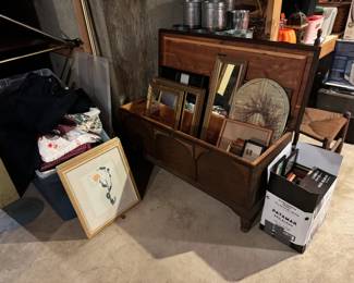 Chest, photo frames, artwork, linens and more at South Hadley Estate Sale in Massachusetts MA