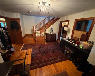 A whole house full of goods in South Hadley, Massachusetts! Wool Rugs, leather cowboy boots, womens clothing in sizes XL and 1X, furniture, Crystal, vintage PYREX, jewelry and more this weekend!