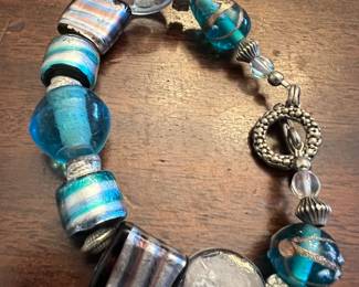 Jewelry set of matching bracelet and necklace 