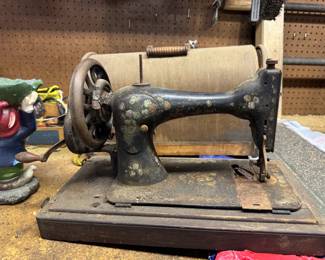 Antique sewing machine at South Hadley Estate Sale in Massachusetts MA