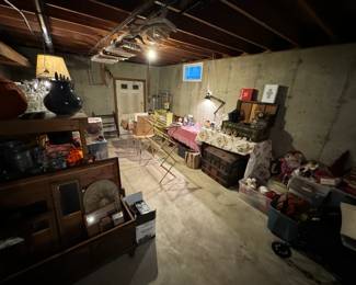 Large chests, lamps, linens, clothing racks, artwork, crystal, and more at South Hadley Estate Sale in Massachusetts MA