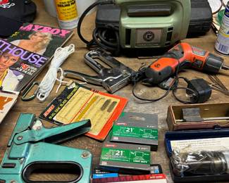 Staple gun, tools, workshop