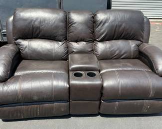 CT663Leather Loveseat Movie Time