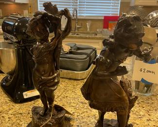 Copper Statues of Children Playing