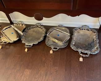 Lots of Silver Serving Trays - Mint Condition