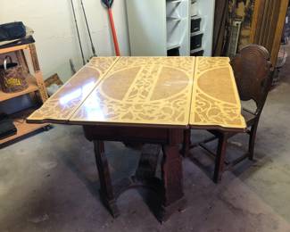 Vintage Enamel Top Table 