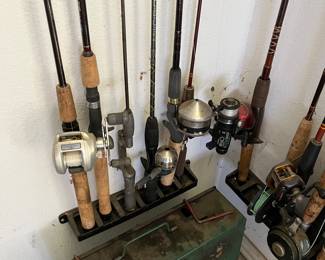open and closed case fishing reels and rods