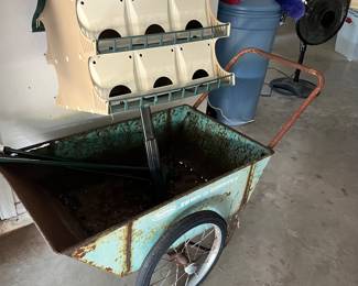 vintage steel garden cart