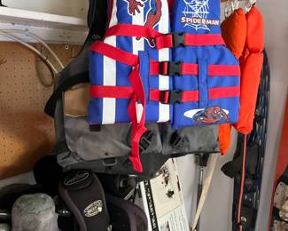 life vests, golf clubs