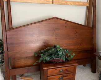 walnut four-post bed, King