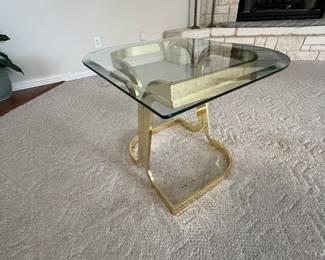 Southwestern style etched-glass dining table and six chairs