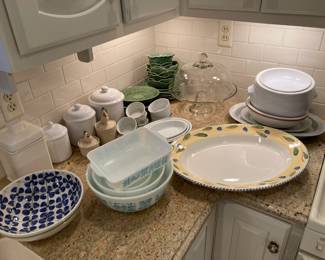 Glass cake stand with dome, ...