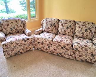 Floral "Project" sofa and loveseat