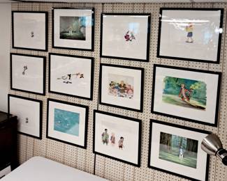 Framed Disney cels