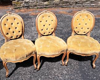 Vintage upholstered parlor chairs