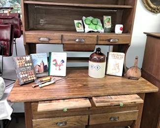 2 pcs. antique possum belly kitchen cabinet