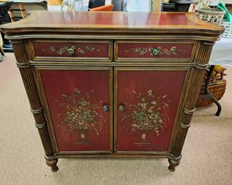 Much modern and antique furniture.  Painted accent cabinet 